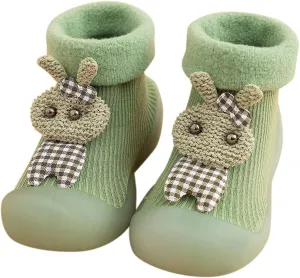 04T Toddler Kids Boys Girls Solid Warm Knit Soft Sole Rubber Shoes Dragon Claws Socks Slipper