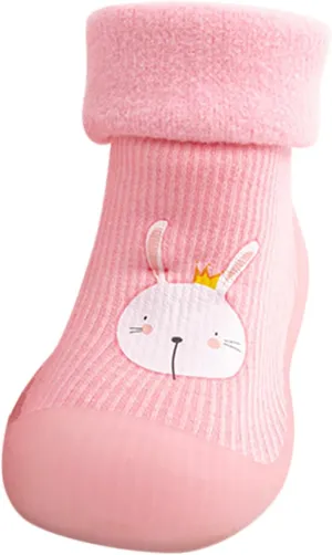 04T Toddler Kids Boys Girls Solid Warm Knit Soft Sole Rubber Shoes Dragon Claws Socks Slipper