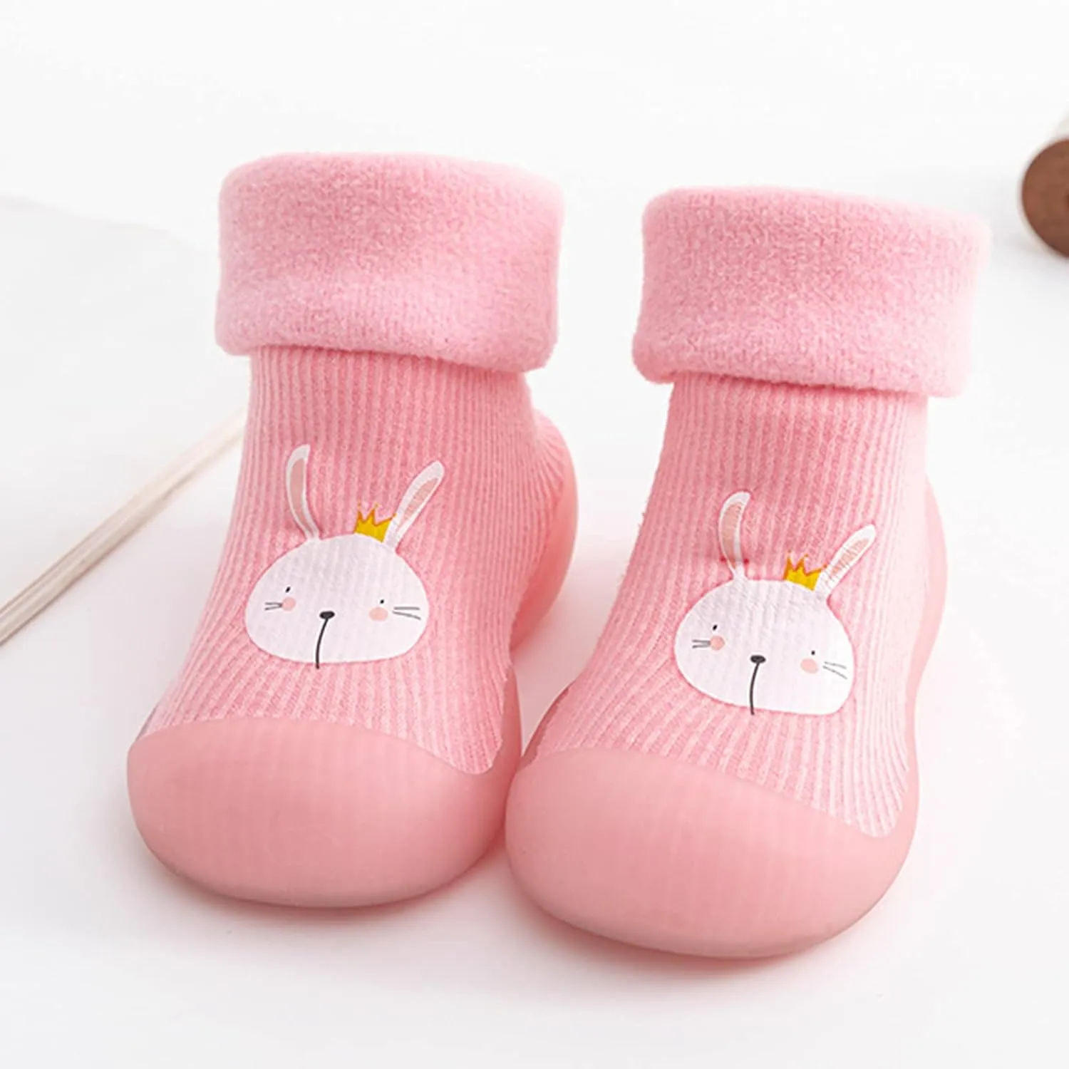 04T Toddler Kids Boys Girls Solid Warm Knit Soft Sole Rubber Shoes Dragon Claws Socks Slipper