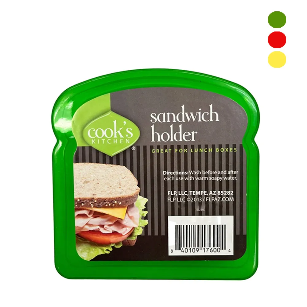 2 Sandwich Holder Container Keeper Lunch Box Snack Food Storage Hinged Reusable