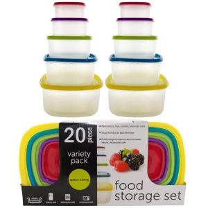 20 Pc Food Storage Variety Pack Container Meal Prep Freezer Microwave Reusable