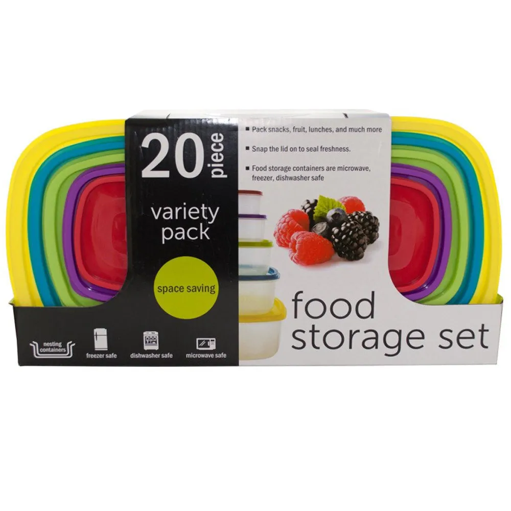 20 Pc Food Storage Variety Pack Container Meal Prep Freezer Microwave Reusable