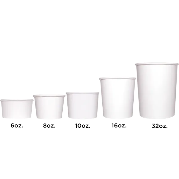 [500 ct] 16 oz Gourmet Paper Food Container | White | 96 mm