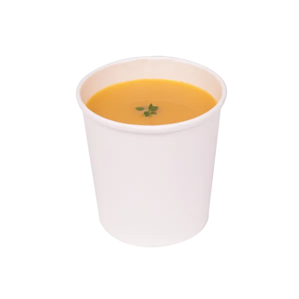[500 ct] 16 oz Gourmet Paper Food Container | White | 96 mm