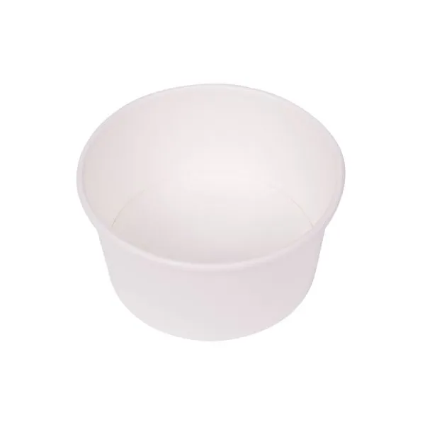 [500 ct] 6 oz Gourmet Paper Food Container | White | 96 mm