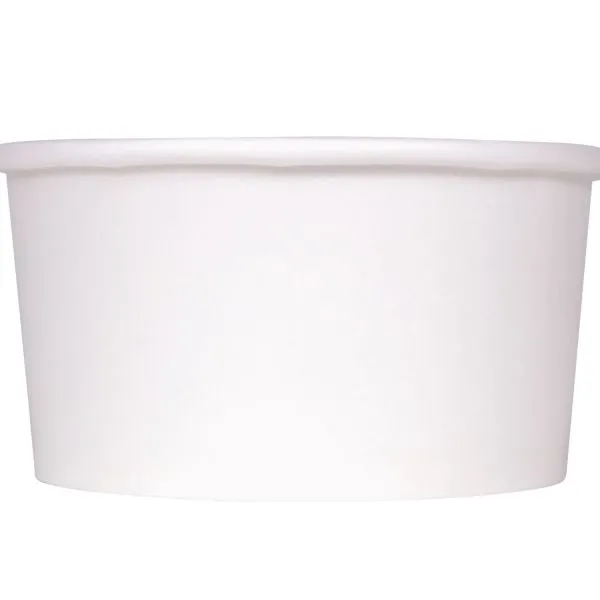 [500 ct] 6 oz Gourmet Paper Food Container | White | 96 mm