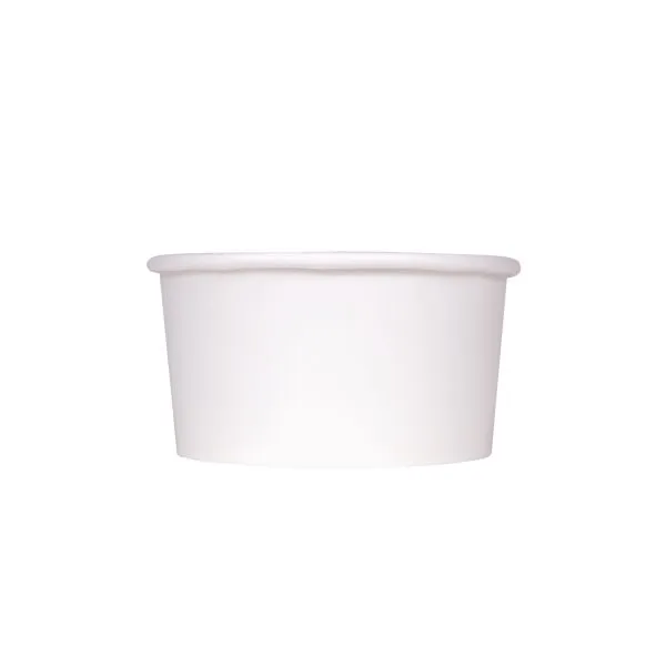 [500 ct] 6 oz Gourmet Paper Food Container | White | 96 mm