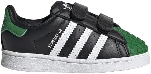 adidas Infant Superstar x Lego Shoes, Black Green