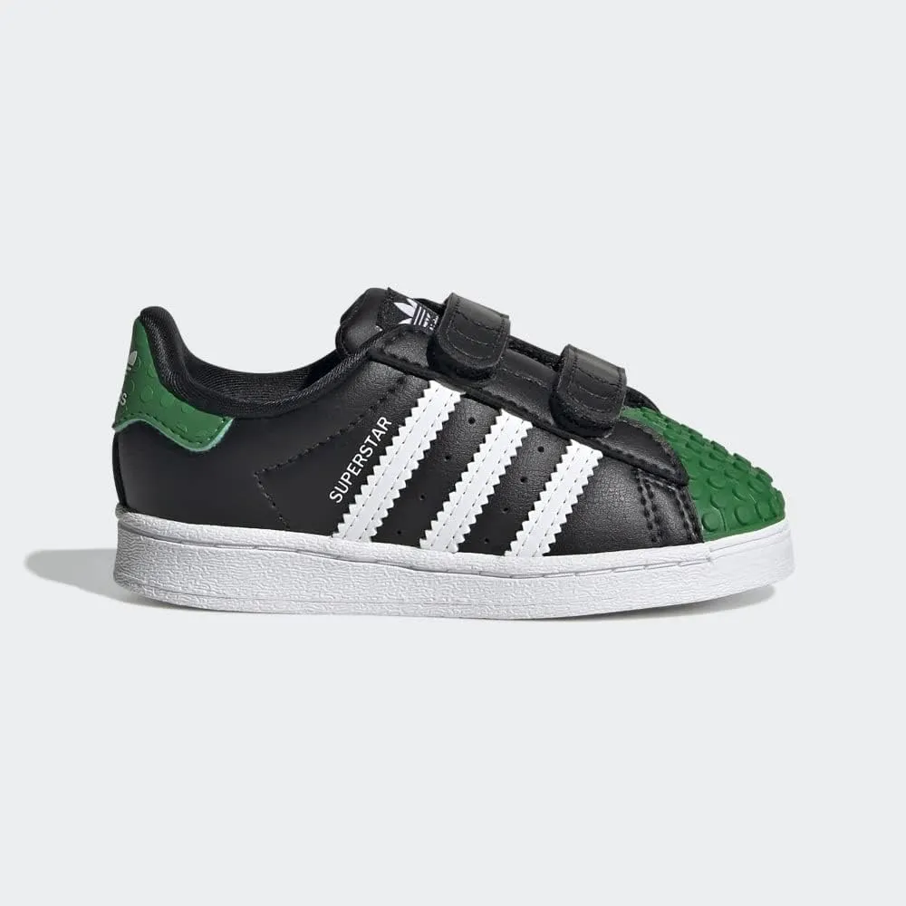 adidas Infant Superstar x Lego Shoes, Black Green