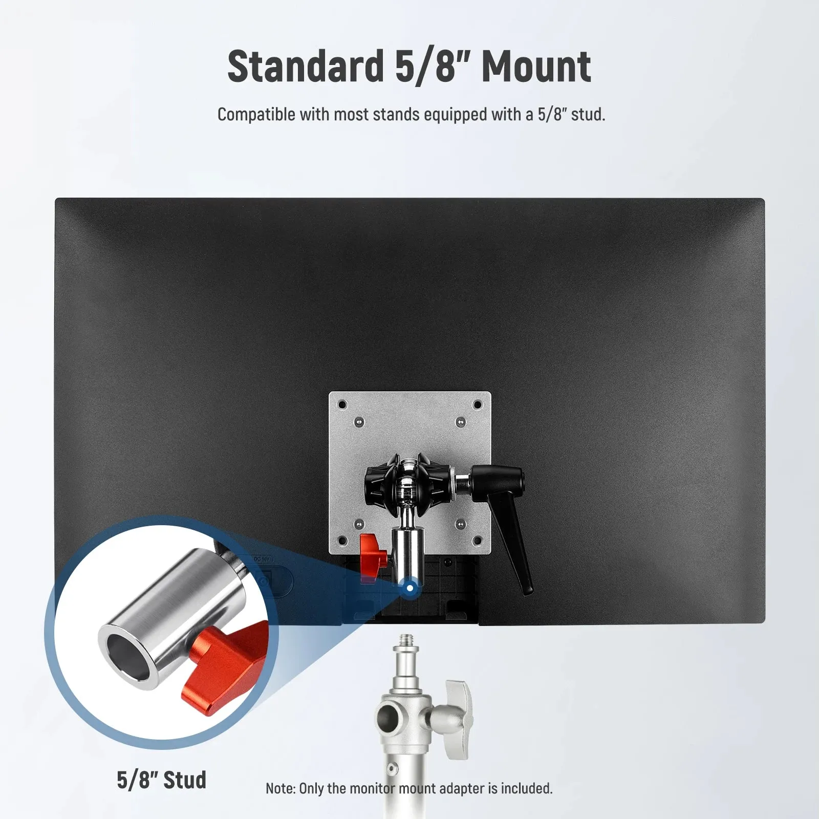 Adjustable Vesa Mount for Monitor Dual 360 Ball Joint M4 Screw 5/8 Light Stand Adapter