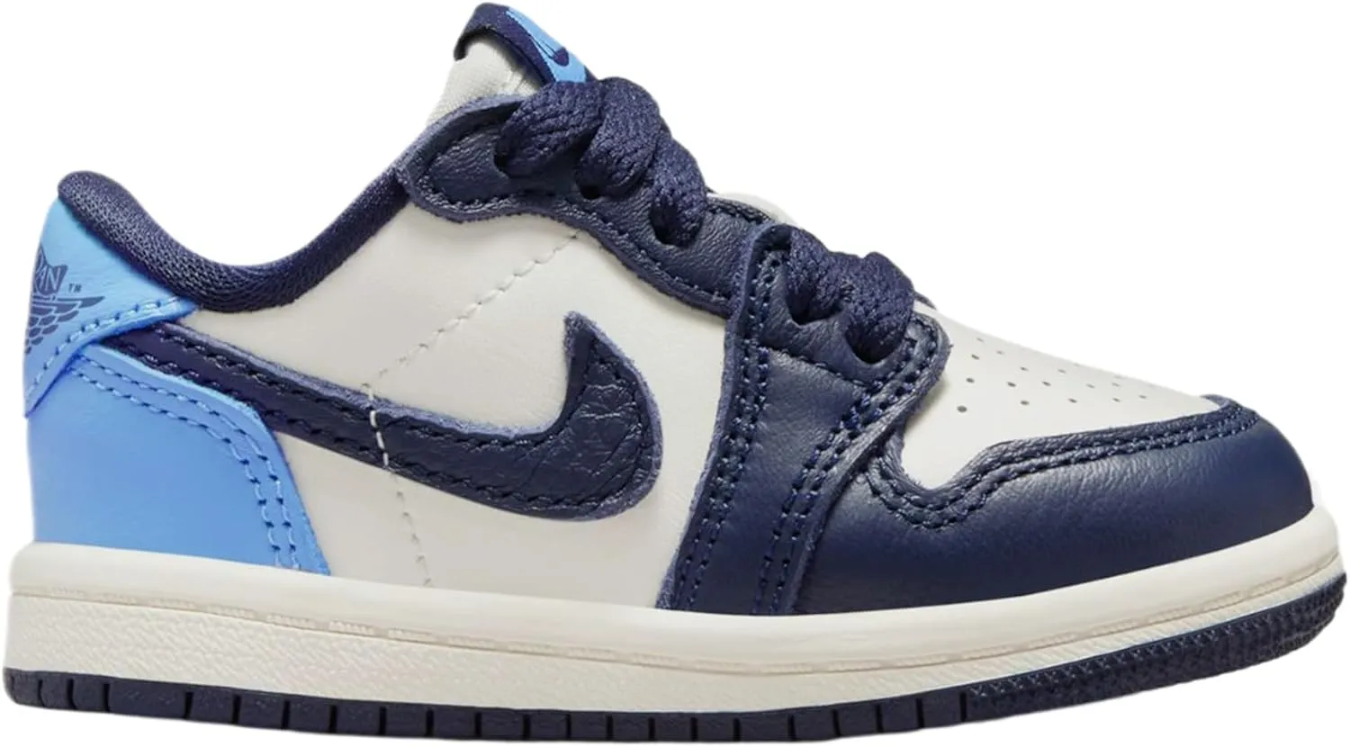 Air Jordan 1 Retro Low OG Obsidian Infant Toddler Lifestyle Shoes (Obsidian/University Blue/Sail)