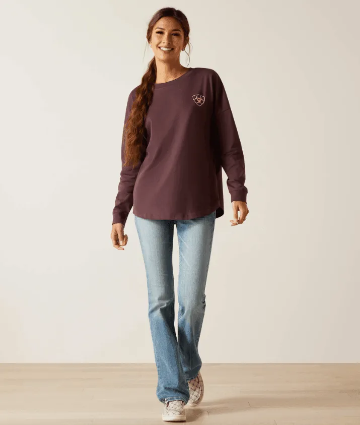 Ariat Women's Clove Brown Logo Long Sleeve Tee 10047407