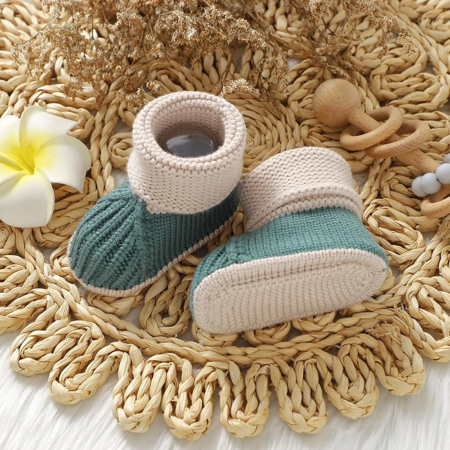 Baby Booties Newborn First Walkers Cozy Shoes Warm Knit Soft Toddler Infant Boy Girl Booties