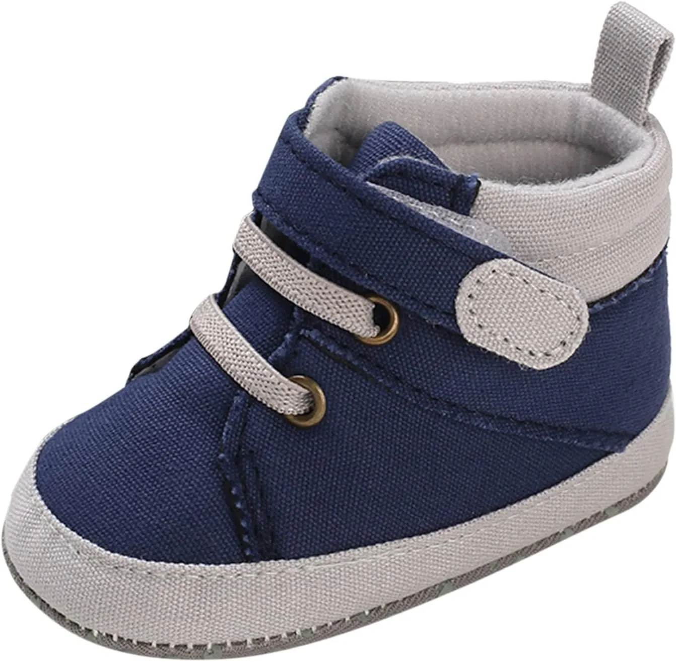 Baby Boys Girls High Top Shoes Soft Soles Non Slip Infant Ankle Shoes Toddler Prewalker First Walking Crib Shoes (Blue, 12)