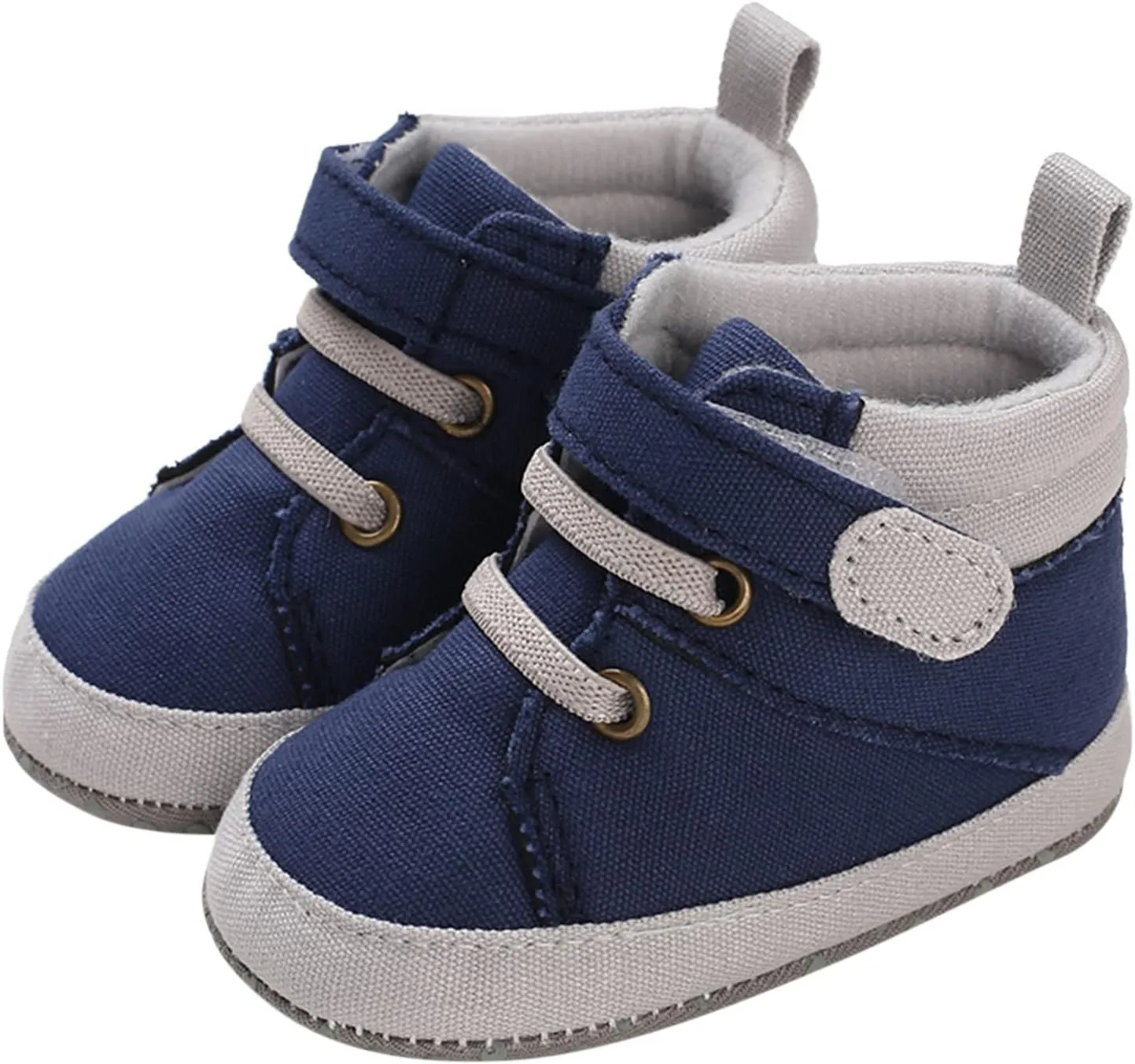 Baby Boys Girls High Top Shoes Soft Soles Non Slip Infant Ankle Shoes Toddler Prewalker First Walking Crib Shoes (Blue, 12)