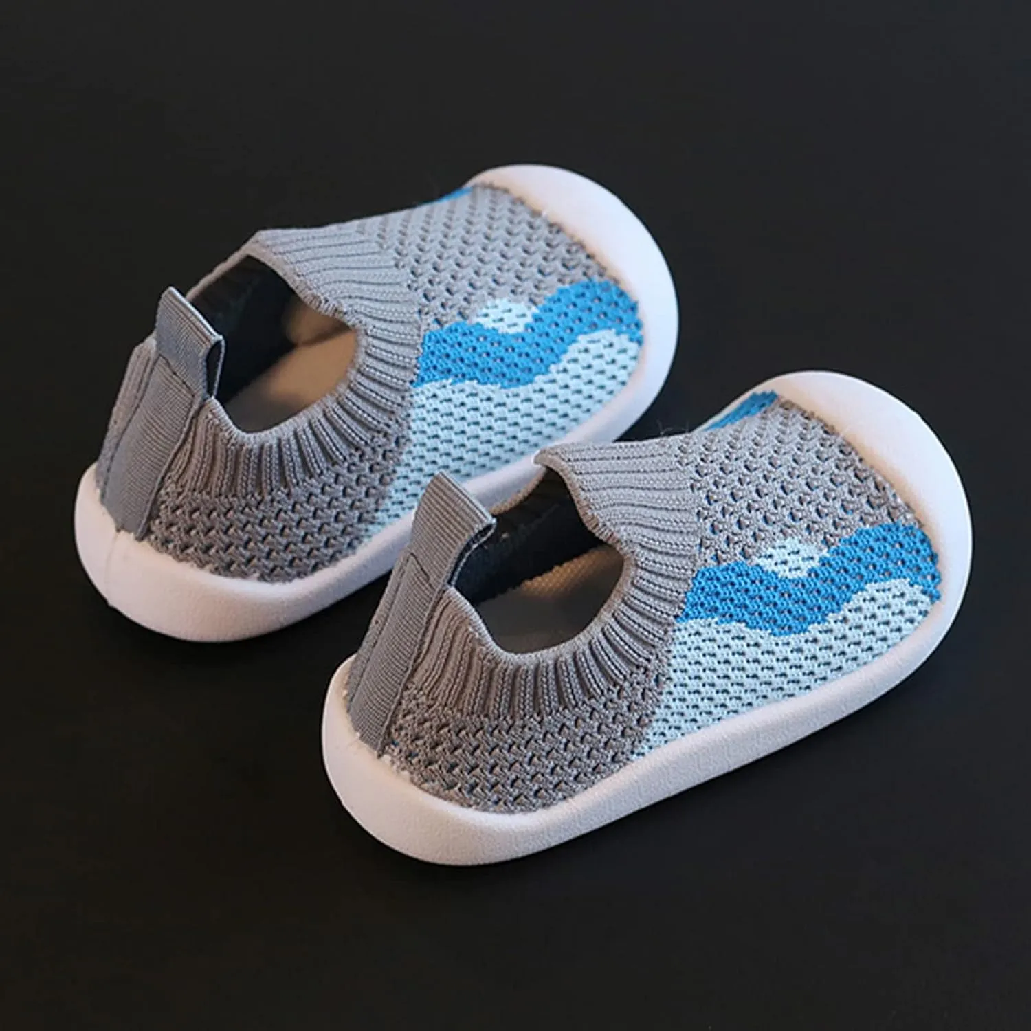 Baby Girls Boys First Walking Shoes Kids Mesh Soft Bottom Breathable Slip On Running Sneaker Leisure Socks Shoes