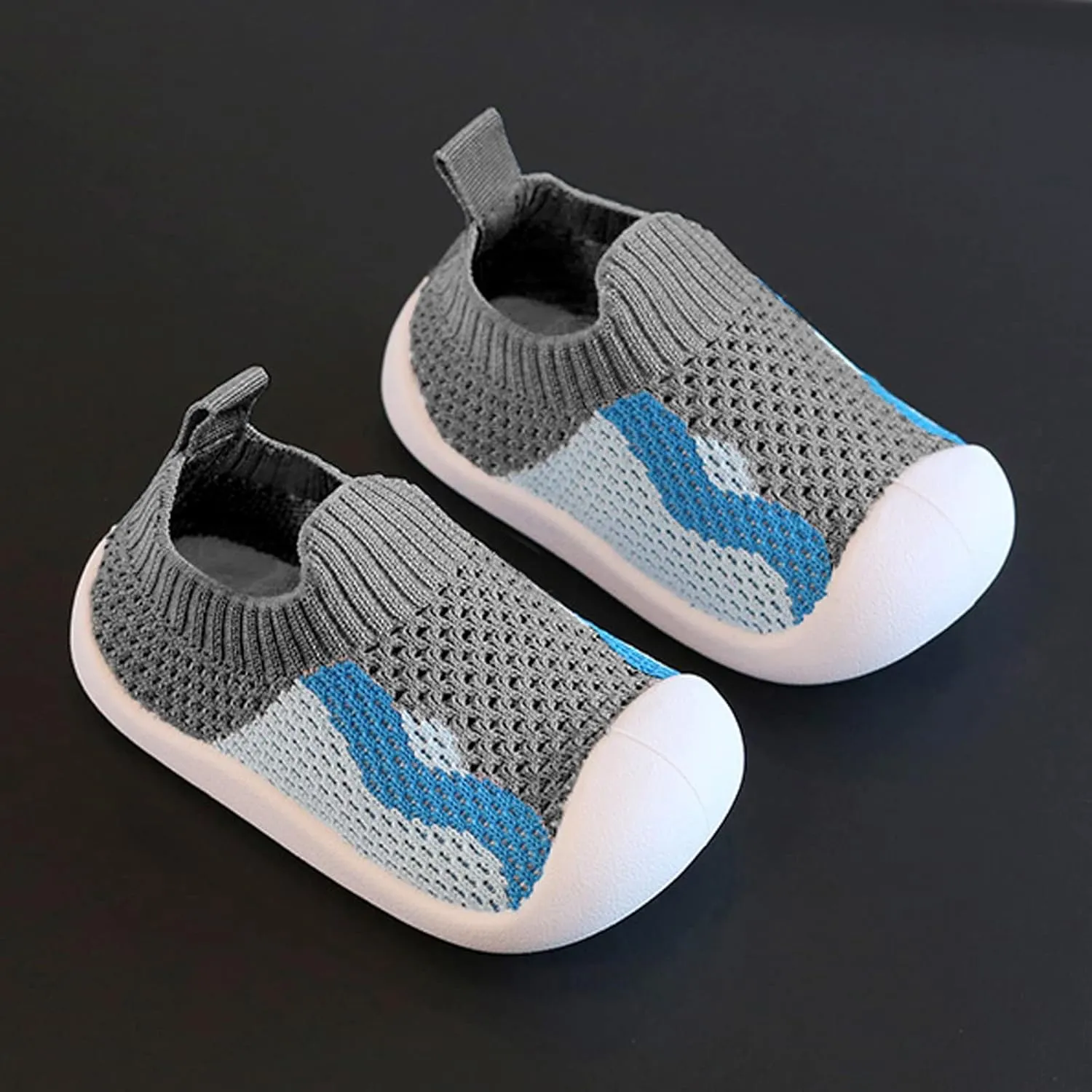 Baby Girls Boys First Walking Shoes Kids Mesh Soft Bottom Breathable Slip On Running Sneaker Leisure Socks Shoes