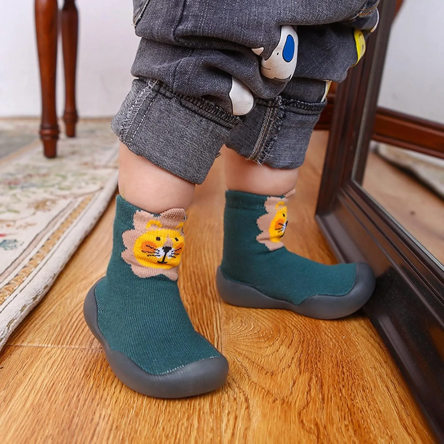 Baby Rubber Boots Kids Toddler Baby Boys Girls Solid Warm Knit Soft Sole Rubber Shoes Socks Slipper Toddler Boy Shoes