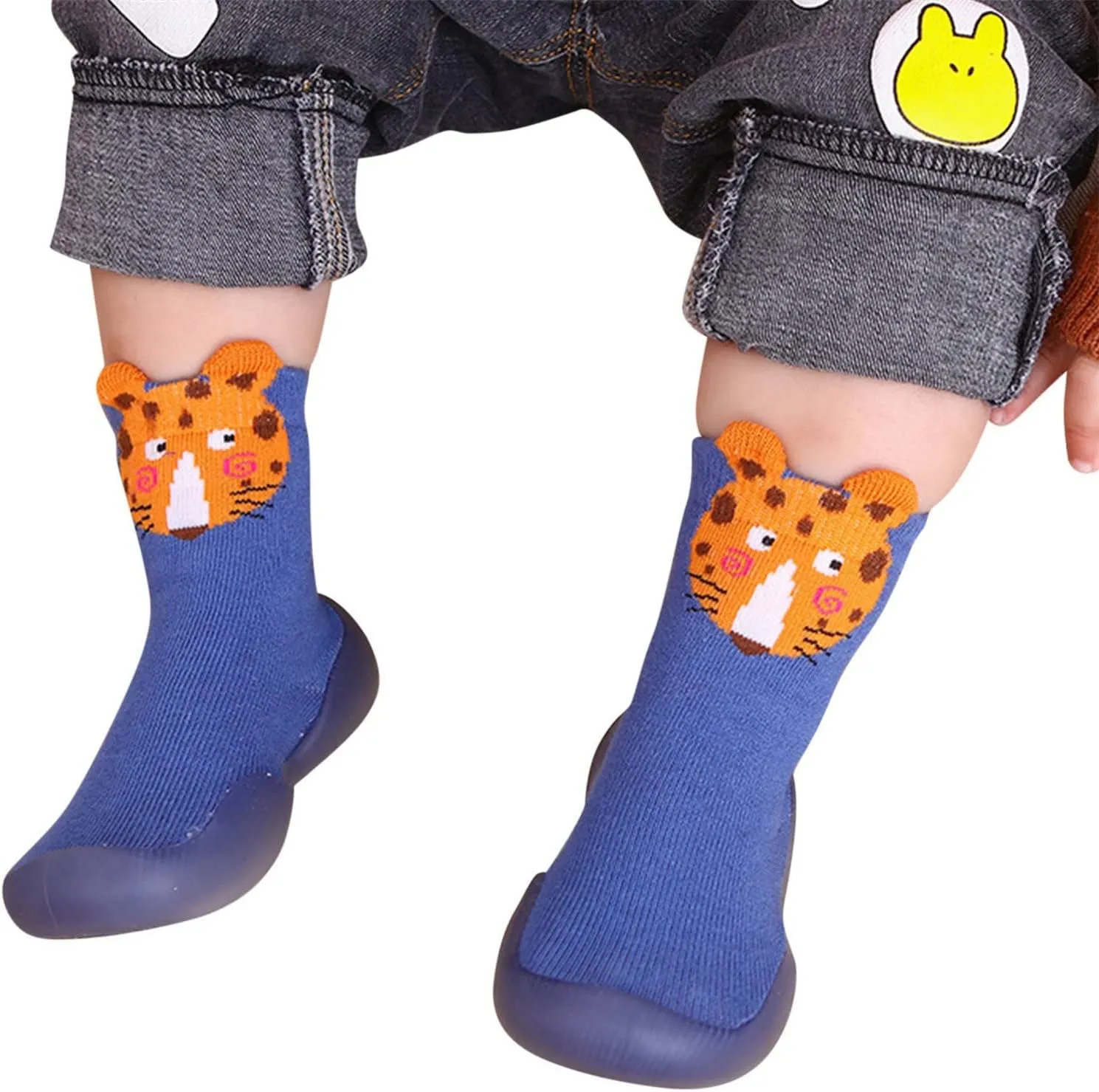 Baby Rubber Boots Kids Toddler Baby Boys Girls Solid Warm Knit Soft Sole Rubber Shoes Socks Slipper Toddler Boy Shoes