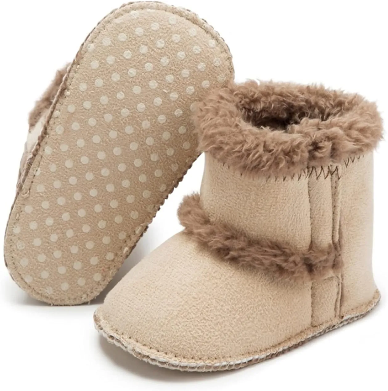 Baby Shoes Baby Girls Boys Winter Warm Plush Boots Newborn Furry Mid-Calf Soft Sole Fluffy Snow Booties Shoes (Color : H, Size : 6-12 Months)