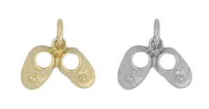 Baby Shoes Charm - 10K Yellow Gold or Sterling Silver
