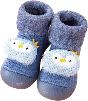 Baby Shoes Warm Winter Cartoon Baby Shoes Baby Soft Sole Shoes Babies First Shoes for Walking (Blue, 1.5-2 Years)