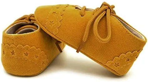 Baby Toddler Shoes Sneaker -Slip Soft Sole Lace Up Shoes Easter Outfit Baby Girl (Yellow, 12)