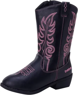 bebe Girls' Cowboy Boots - Classic Western Country Cowgirl Boots - Mid Calf Riding Shoes for Toddlers Little and Big Girls