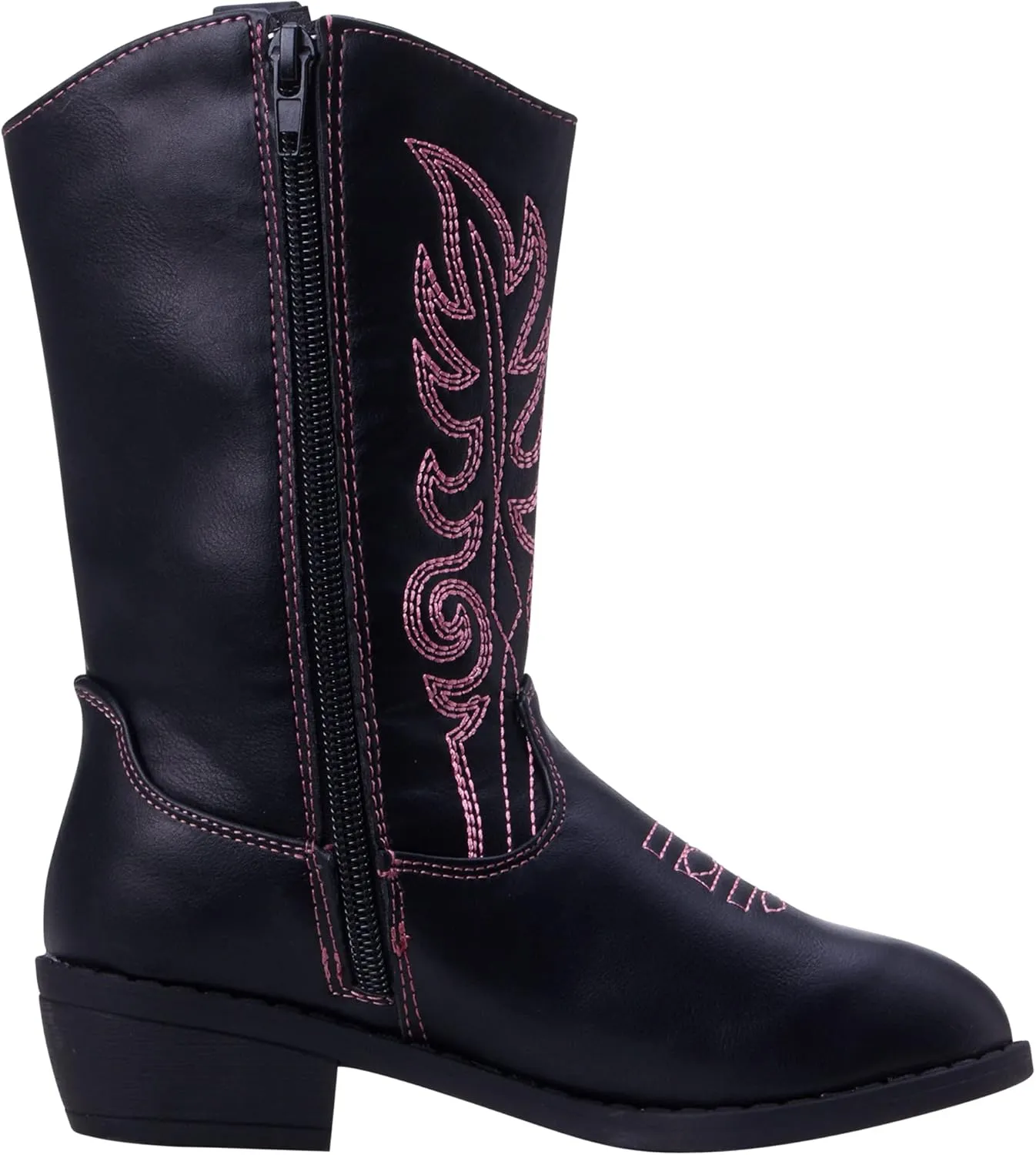 bebe Girls' Cowboy Boots - Classic Western Country Cowgirl Boots - Mid Calf Riding Shoes for Toddlers Little and Big Girls