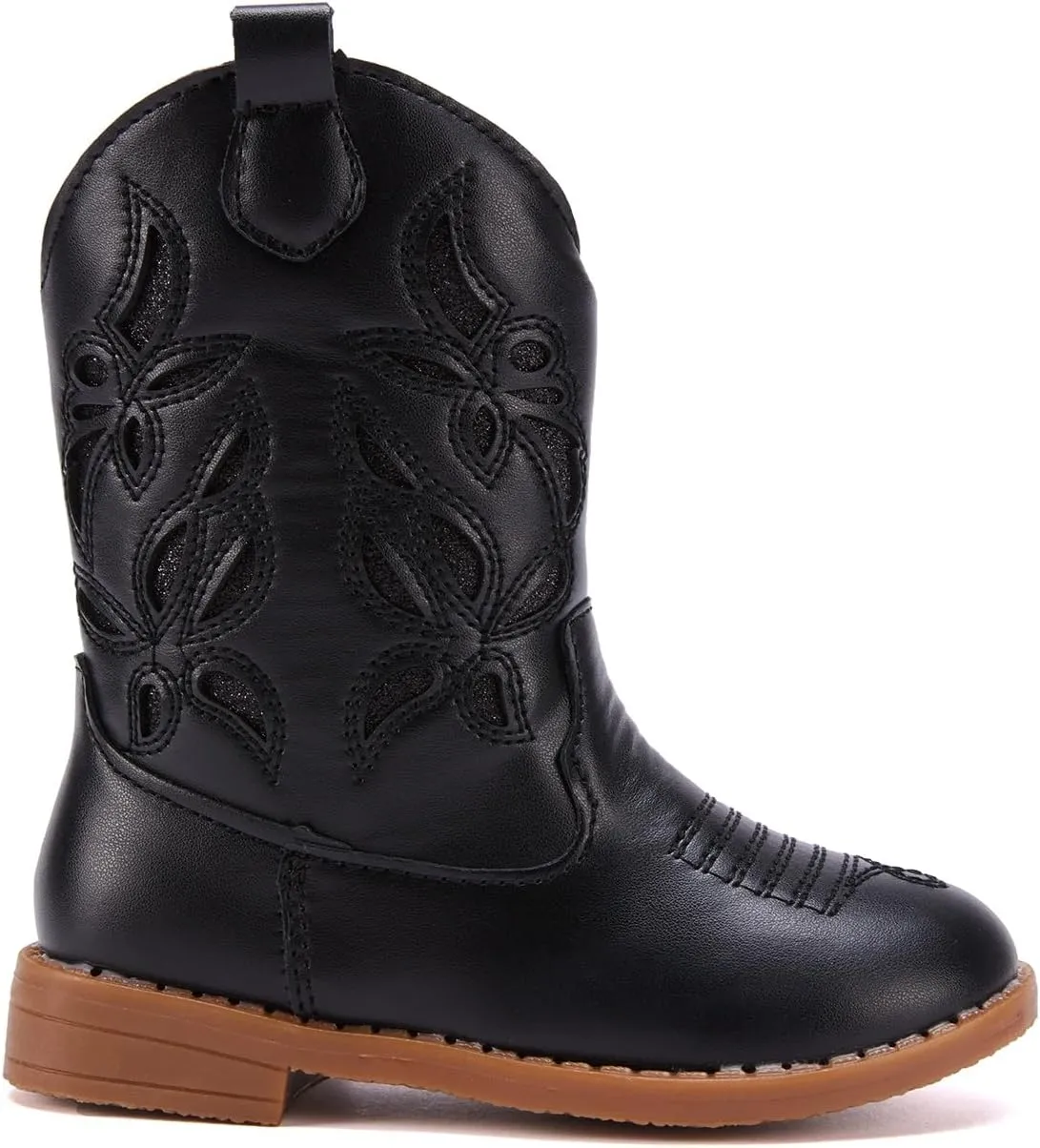 BMCiTYBM Toddler Girls Cowboy Cowgirl Boots Little Kids Pointed Toe Western Boots Mid Calf Side Zipper Riding Shoes for All Seasons (Toddler/Little Kid)