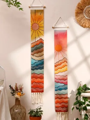 Boho Macrame Mountain Tapestry for Home Decor