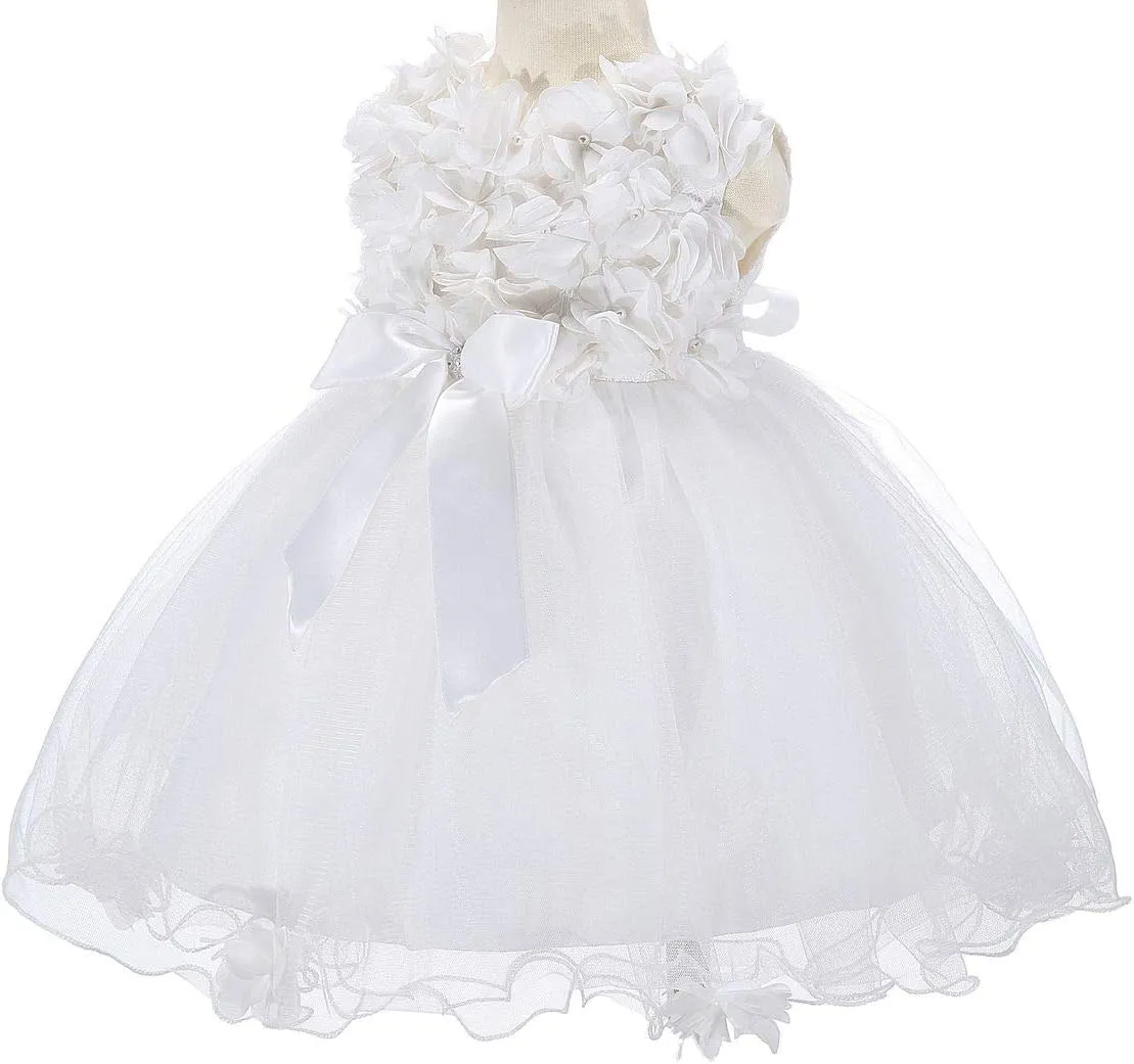 Bow Dream Baby Flower Girl Dress with Shoes Applique Birthday Princess Party