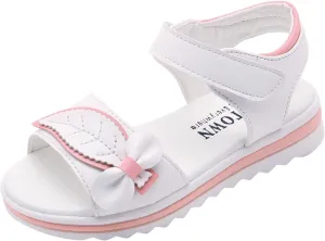 Children Shoes Fashion Flower Thick Sole Sandals Soft Sole Comfortable Princess Sandals Baby Girl Shoes 3-6 Months (White, 4-4.5 Years Little Child)