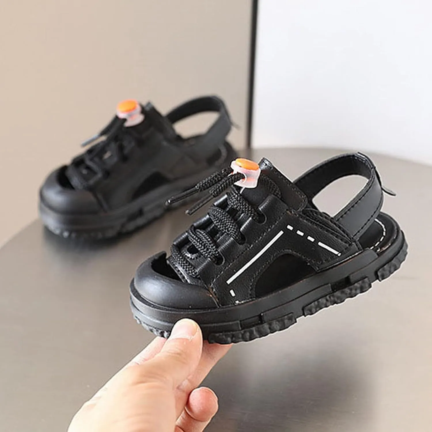Children's Baotou Half Sandals Summer Anti Kick Boys' Beach Shoes Girls' Korean Soft Sole Walking Toddler Dress Sandals