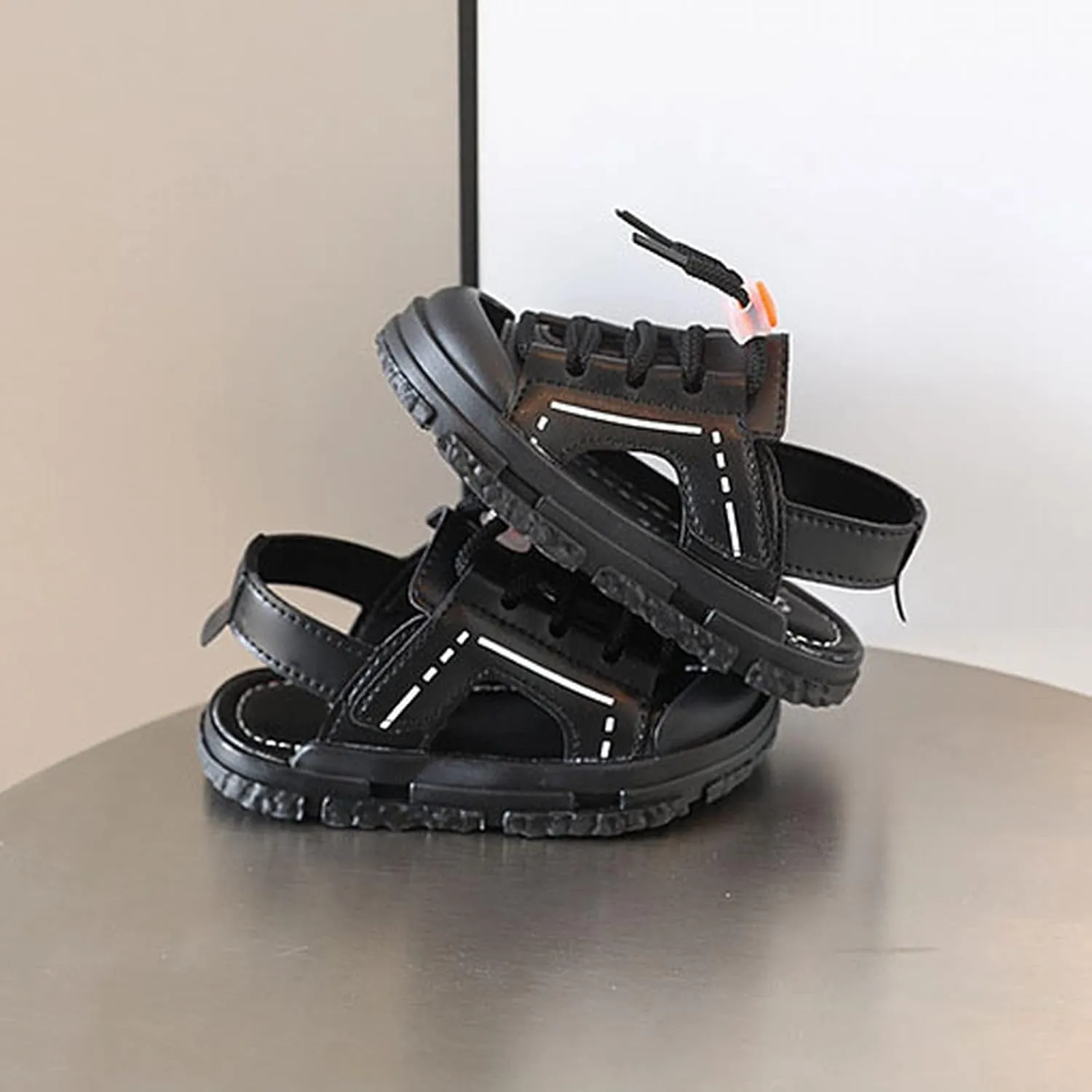 Children's Baotou Half Sandals Summer Anti Kick Boys' Beach Shoes Girls' Korean Soft Sole Walking Toddler Dress Sandals
