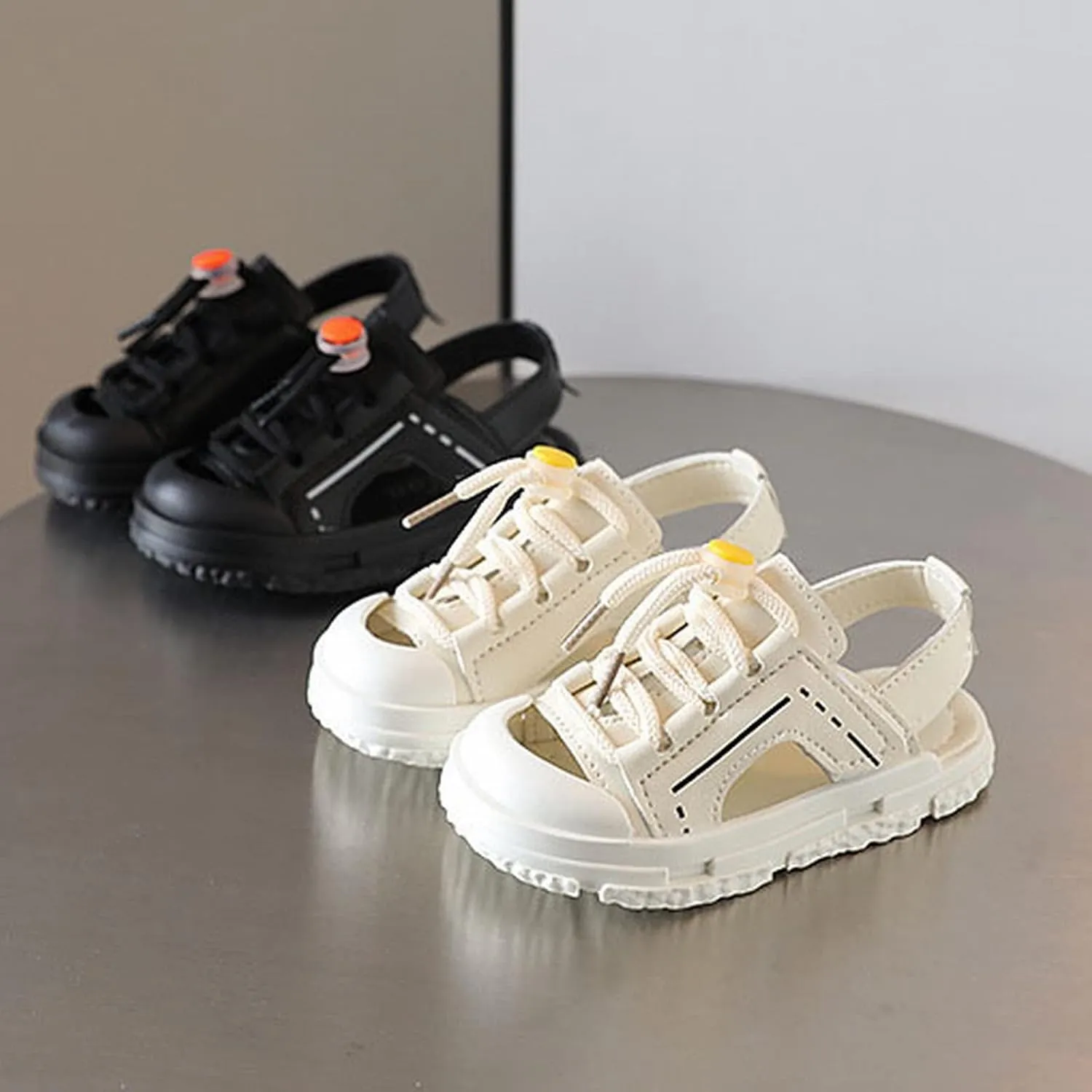 Children's Baotou Half Sandals Summer Anti Kick Boys' Beach Shoes Girls' Korean Soft Sole Walking Toddler Dress Sandals