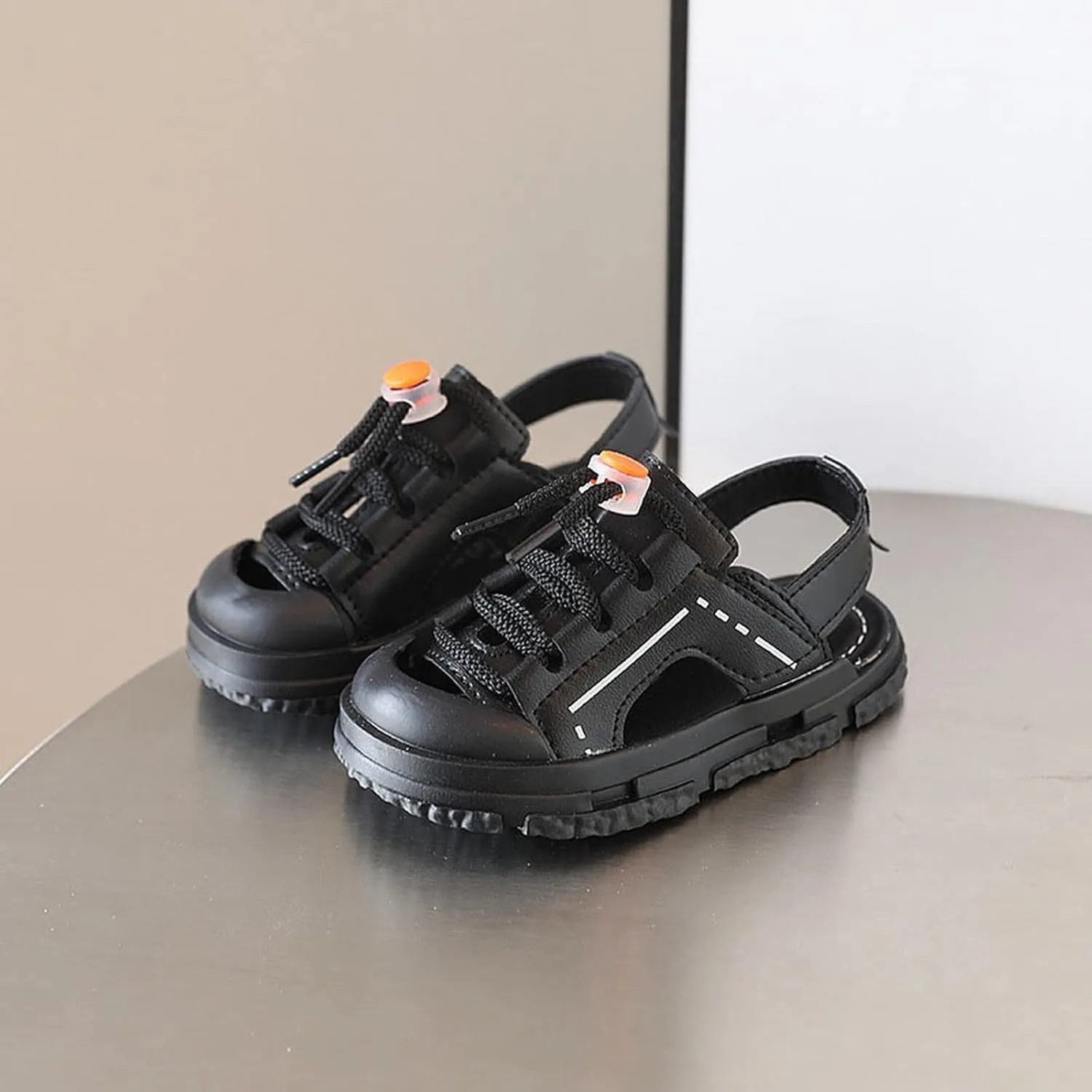 Children's Baotou Half Sandals Summer Anti Kick Boys' Beach Shoes Girls' Korean Soft Sole Walking Toddler Dress Sandals