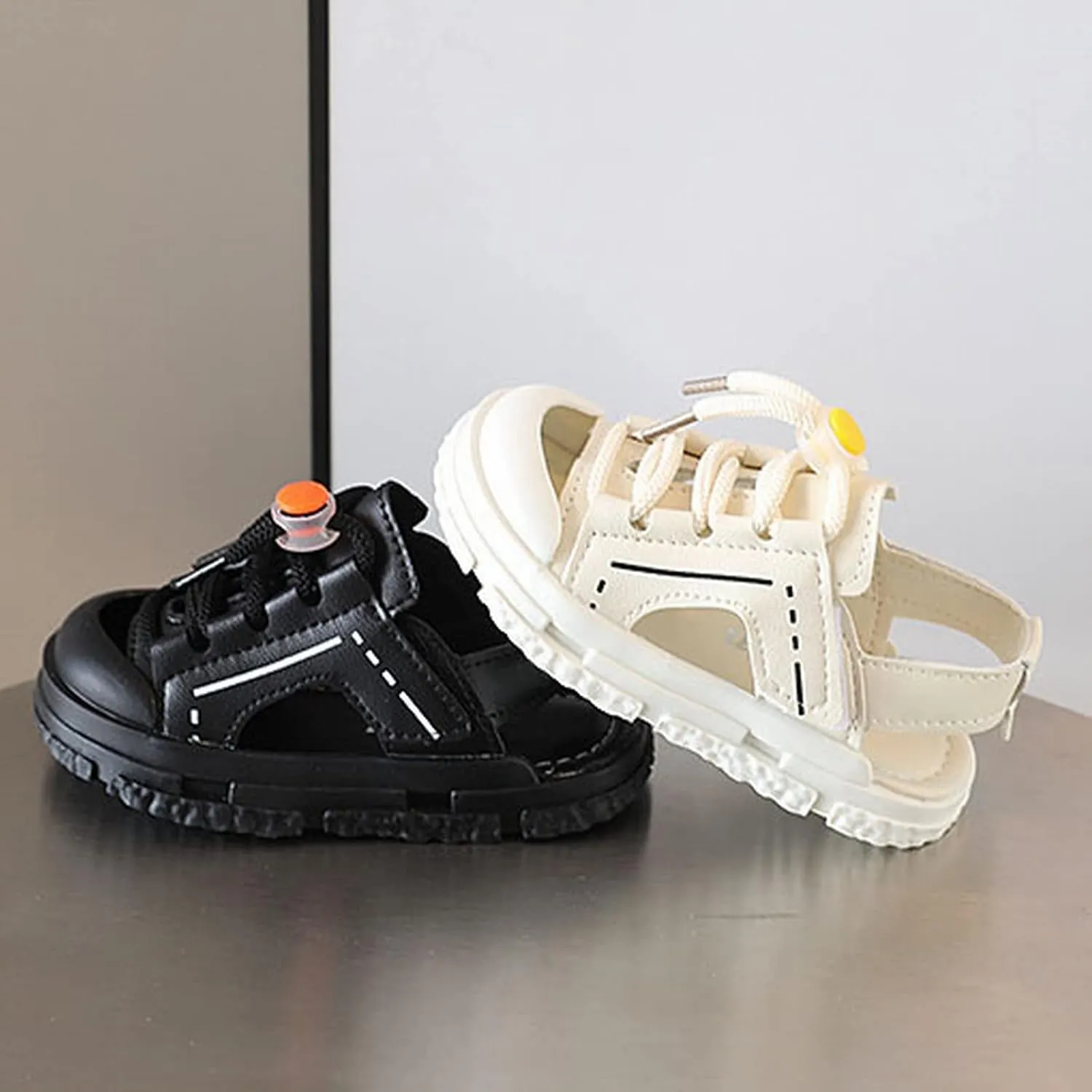 Children's Baotou Half Sandals Summer Anti Kick Boys' Beach Shoes Girls' Korean Soft Sole Walking Toddler Dress Sandals