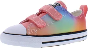 Converse Chuck Taylor All Star 2v Ox Majestic Fade Infant/Toddler Shoes Size 6, Color: Lawn Flamingo/Egret/White