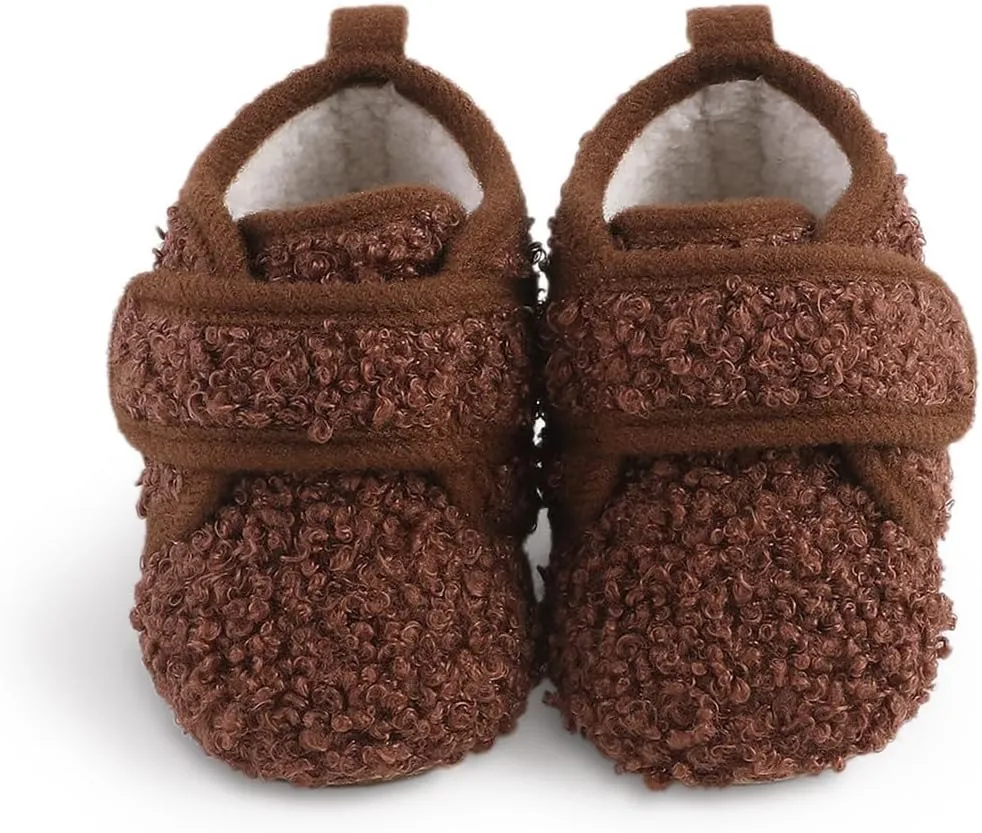 COSANKIM Baby Booties Baby Girl Shoes Winter Warm Fur Lining Non-Slip Lace Up Newborn Boots Infant Toddler First Walker Crib Shoes