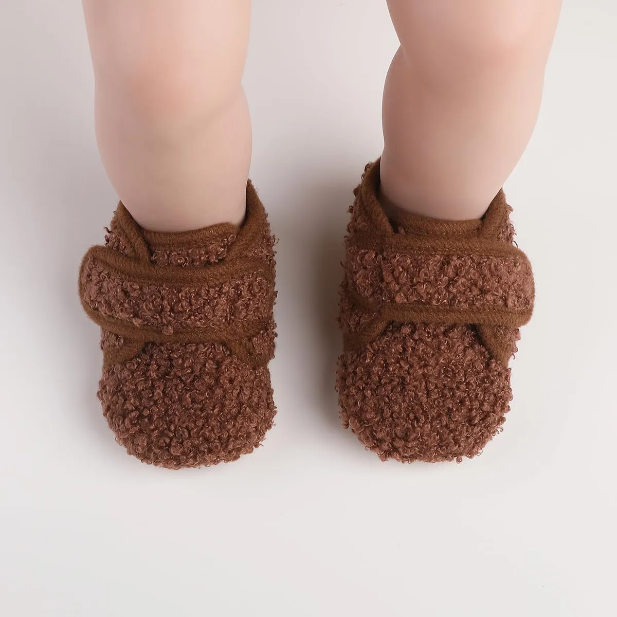 COSANKIM Baby Booties Baby Girl Shoes Winter Warm Fur Lining Non-Slip Lace Up Newborn Boots Infant Toddler First Walker Crib Shoes