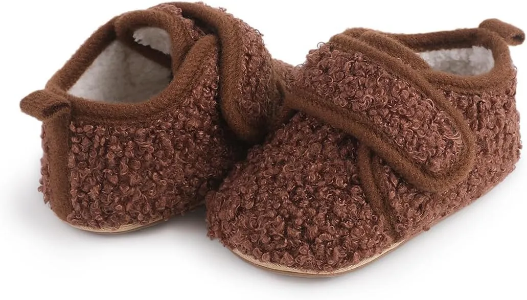 COSANKIM Baby Booties Baby Girl Shoes Winter Warm Fur Lining Non-Slip Lace Up Newborn Boots Infant Toddler First Walker Crib Shoes