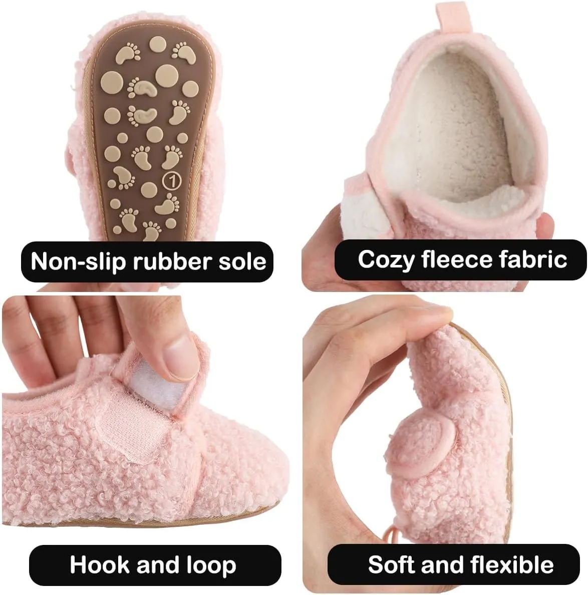 COSANKIM Baby Booties Baby Girl Shoes Winter Warm Fur Lining Non-Slip Lace Up Newborn Boots Infant Toddler First Walker Crib Shoes