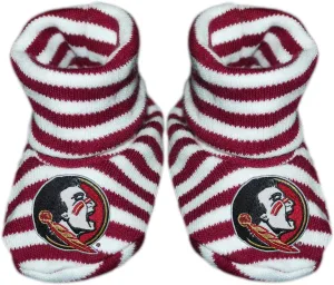 Creative Knitwear Florida State University Seminoles Newborn Baby Striped Bootie Sock