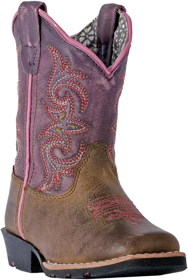 Dan Post Boots Toddler Girls Tryke Embroidered Square Toe Casual Boots Mid Calf - Purple