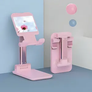 DESKTOP CELL PHONE STAND PHONE HOLDER WITH MIRROR FULL 3-WAY ADJUSTABLE PHONE STAND FOR DESK HEIGHT   ANGLES PERFECT AS DESK ORGANIZERS AND ACCESSORIES