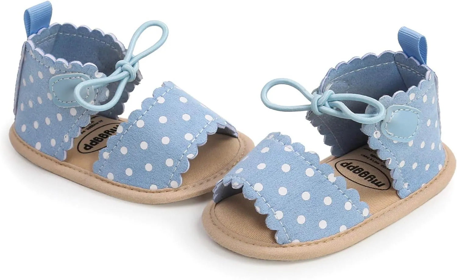 Dots Lace-ups Flat Walking Rubber Sandals Soft Sole Shoes Non-Slip Baby Girls Baby Shoes Little Girls Slides
