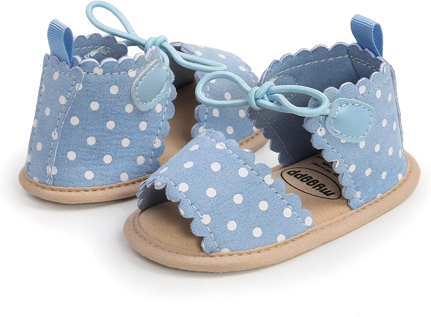 Dots Lace-ups Flat Walking Rubber Sandals Soft Sole Shoes Non-Slip Baby Girls Baby Shoes Little Girls Slides