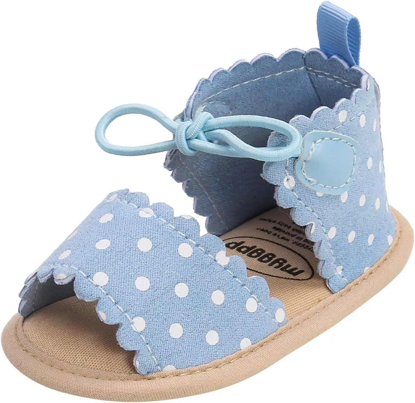 Dots Lace-ups Flat Walking Rubber Sandals Soft Sole Shoes Non-Slip Baby Girls Baby Shoes Little Girls Slides