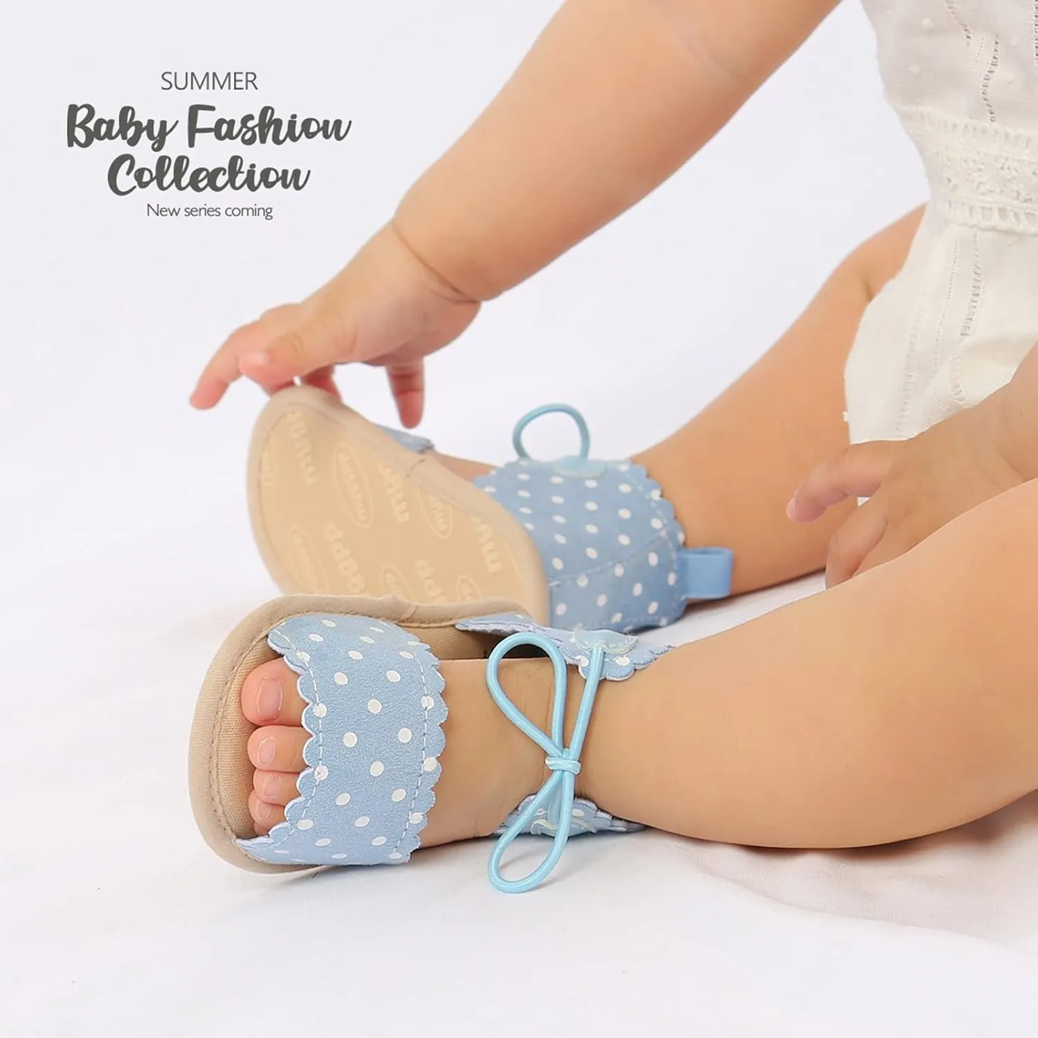 Dots Lace-ups Flat Walking Rubber Sandals Soft Sole Shoes Non-Slip Baby Girls Baby Shoes Little Girls Slides